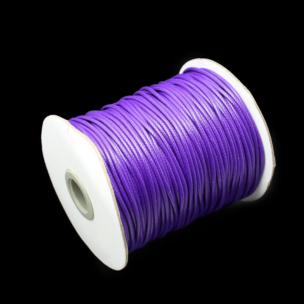 Free Shipping 5 Meters Mixed Color Waxed Cotton Bead Cord Thread Line 2mm 15 Colors Jewelry Cord Jewelry Making PS-FXT009 images - 6