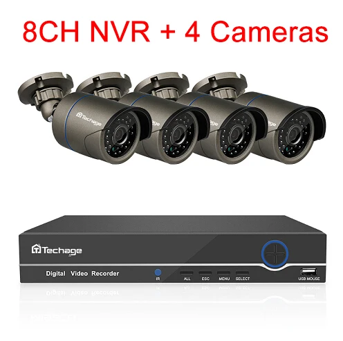 8CH NVR and 4 Camera H.265 POE CCTV система 8CH 1080P NVR комплект до 16CH 2.0MP аудио IP камера ИК Открытый P2P видео безопасности наблюдения комплект 2 ТБ HDD - Цвет: 8CH NVR and 4 Camera