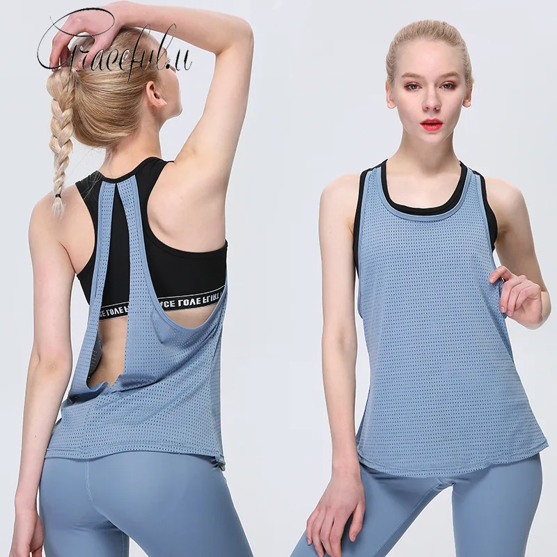Женская футболка для тренировок имитация двух частей жилет открытая одежда