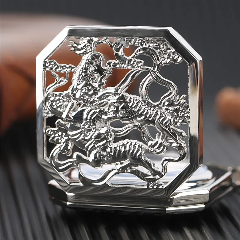 Часы YISUYA Cool Three Tiger Silver карманные часы с подвеской механические Аналоговые Ретро