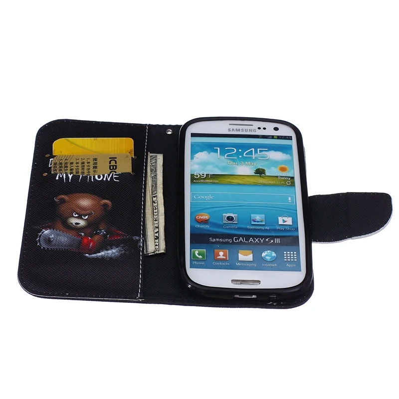 Роскошный модный дизайн кожаный чехол с держателем карты для Samsung Galaxy S3 S4 S5 S6 Edge