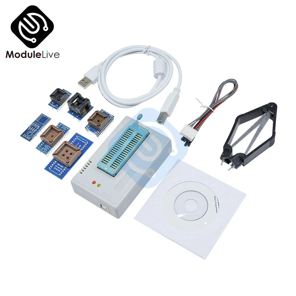 TL866CS MiniPro TL866 универсальный программатор TL866CS программист биос Поддержка около 13000 чипов/IC с 6 адаптерами Быстрая