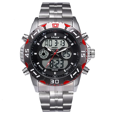 Color 20 HPOLW Брендовые мужские спортивные часы модные Chronos резиновые мужские водонепроницаемые светодиодный цифровые часы мужские военные часы Relogio Masculino - Цвет: Color 20