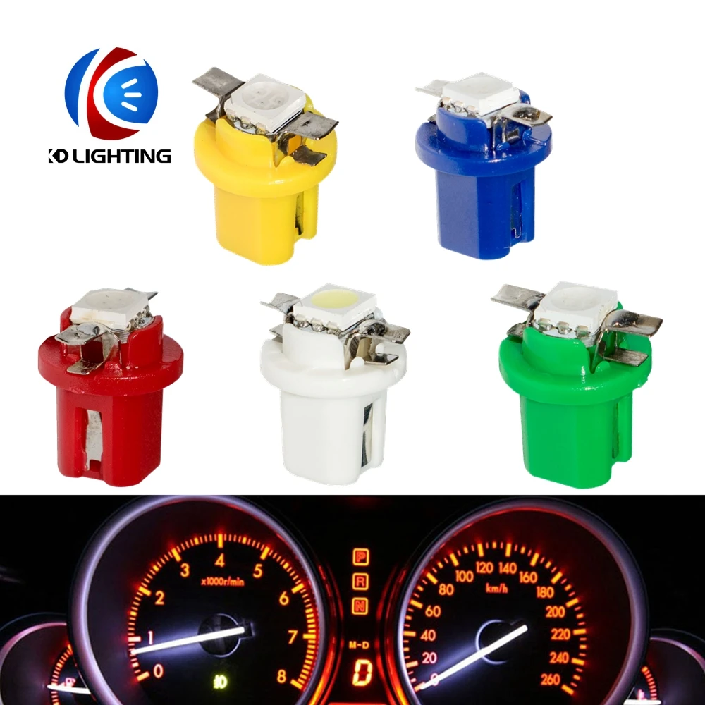 KD 100pcs/a lot B8.5D 509T B8.5 5050 Led SMD T5 Lamp Car Gauge Speedo Dash Bulb Dashboard instrument Light white 12v | Автомобили и