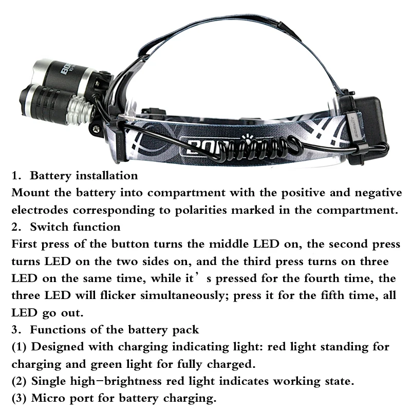 Модернизированный BORUiT RJ 3000 Plus XM L T6 3 светодиодный кабель Micro USB + 2 аккумулятора 18650