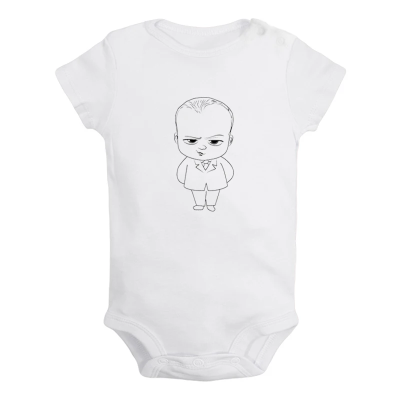 ieBodysuits2222W Одежда для новорожденных мальчиков и девочек с надписью «Born Leader The Boss»; комбинезон с короткими рукавами; хлопковый комбинезон - Цвет: ieBodysuits2222W