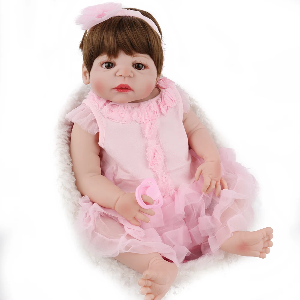 Кукла реборн NPKDOLL 22 дюйма силиконовая как новорожденный лучшие игрушки подарки