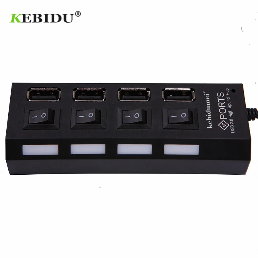 USB 2 0 концентратор KEBIDU Mini с 4 портами светодиодный высокоскоростной внешний usb