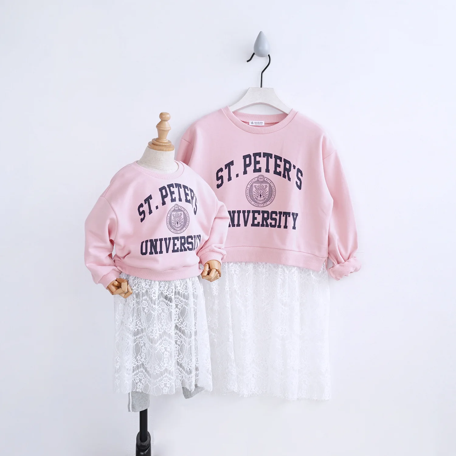 Мать и дети платье осень новая детская одежда Mombebe кружева для мамы дочки Платье