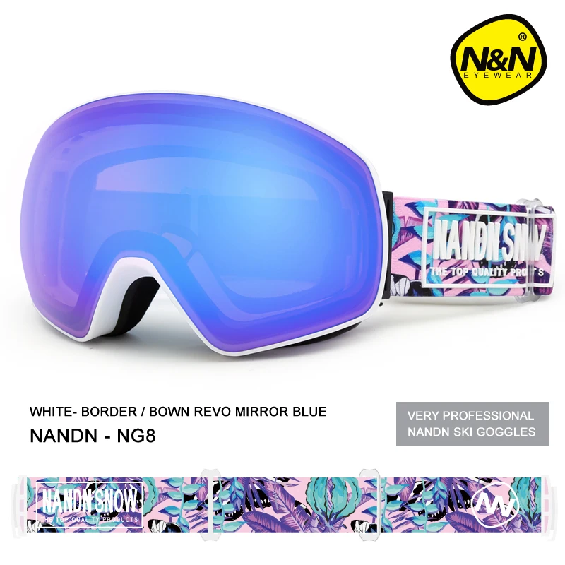 Лыжные очки NANDN двухслойная противотуманная лыжная маска с уф защитой 400 для
