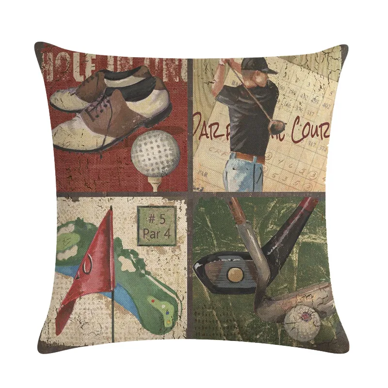 Наволочка для подушки в стиле гольф винтажные наволочки диванных подушек 45*45 см