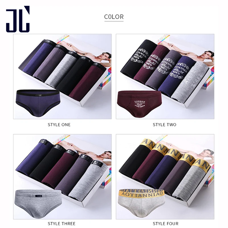 JL 5 шт. в упаковке мужское нижнее белье большие размеры L 5XL модальное Мужское