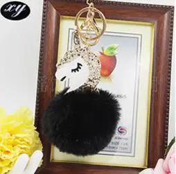 New Arrival Super Cute Rainbow Horse Unicorn Fluffy Faux Fur Pompom Keychian Pendant Bag Charms Handbag Accessory Purse Ornamen | Украшения