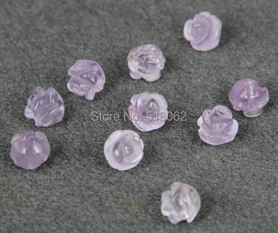 10mm Natural Purple Quartz Raw Crystal Flower Beads Earring Charm Carved Spacer Accessories 10pcs/lot | Украшения и аксессуары