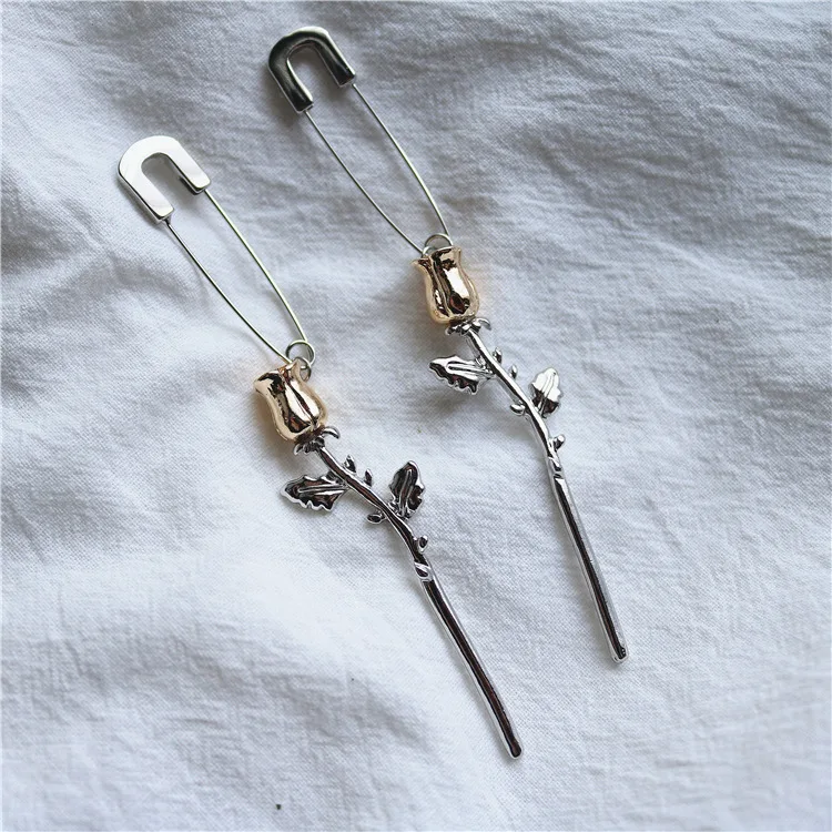 2020 New Fashion Pin Rose Earrings Original Design Sexy Exaggerated for Women Long Alloy Fine Catwalk Gift | Украшения и