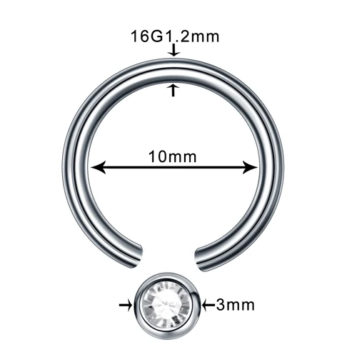 Style 4 1 шт кольца в нос из титана пирсинг сосков спиральные пирсинг раковины Daith пирсинг серьги козелок CBR Пленница кольца из бисера ювелирные изделия для тела - Окраска металла: Style 4