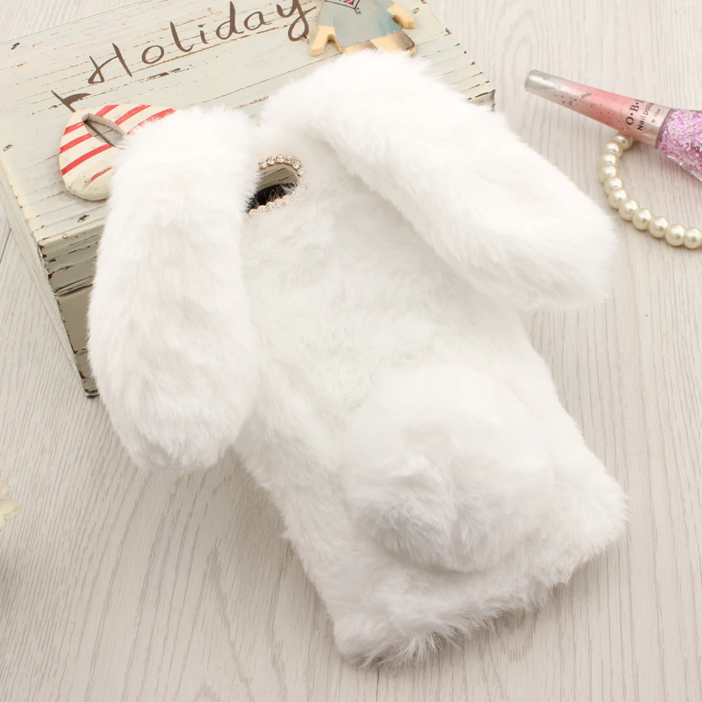 3d rabbit bunny toy case for huawei p8 lite 2017 p9 p10 plus p8 maxp20 p30 lite high quality artificial cony hair soft cover free global shipping