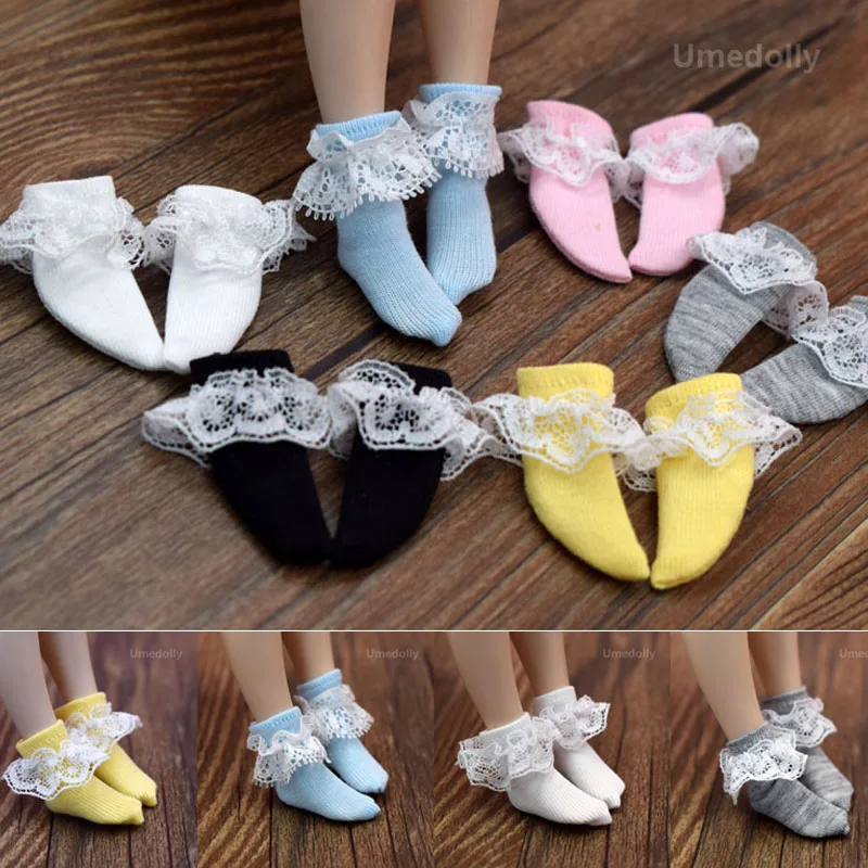 Новинка 1 пара коротких носков Blyth Doll подходящих для Licca Azone Redberry Momoko Barbies кружевные