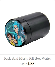 Rick And Morty Pill Box Water Proof Airtight Aluminum Drug Case Bottle Holder Container Bottle For / Herb / Tobacco Storage