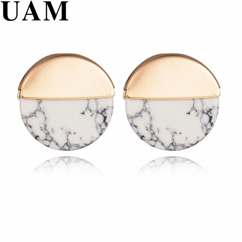 Женские серьги гвоздики из искусственного камня A1 круглые геометрические