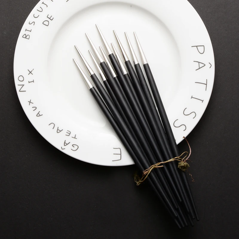 Золотые корейские столовые палочки Hashi из нержавеющей стали набор ложек с