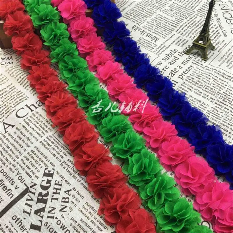 Шифоновый купальник 10Yds с 3D цветочной кружевной отделкой 12 цветов венецианская