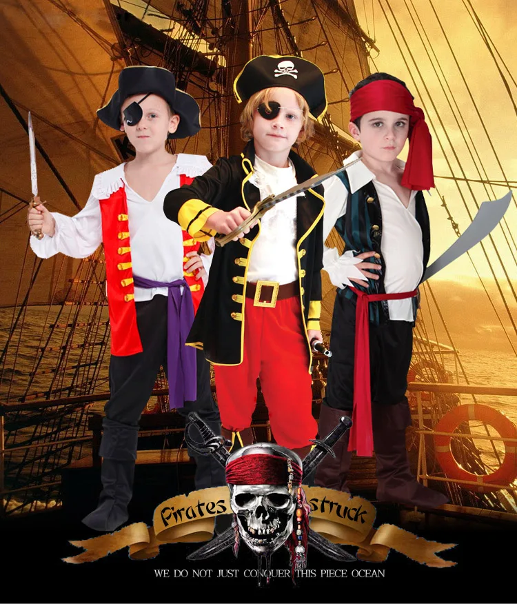 Детский день Пираты Карибского капитан Джек пиратский костюм праздничная одежда