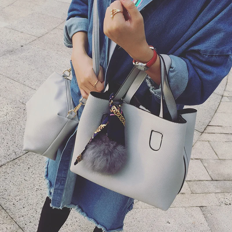 

LUYO Litchi Pattern Bucket Soft PU Leather Women Handbag Small Female Shoulder Bag Girls Messenger Bag Casual Women Bag Purses