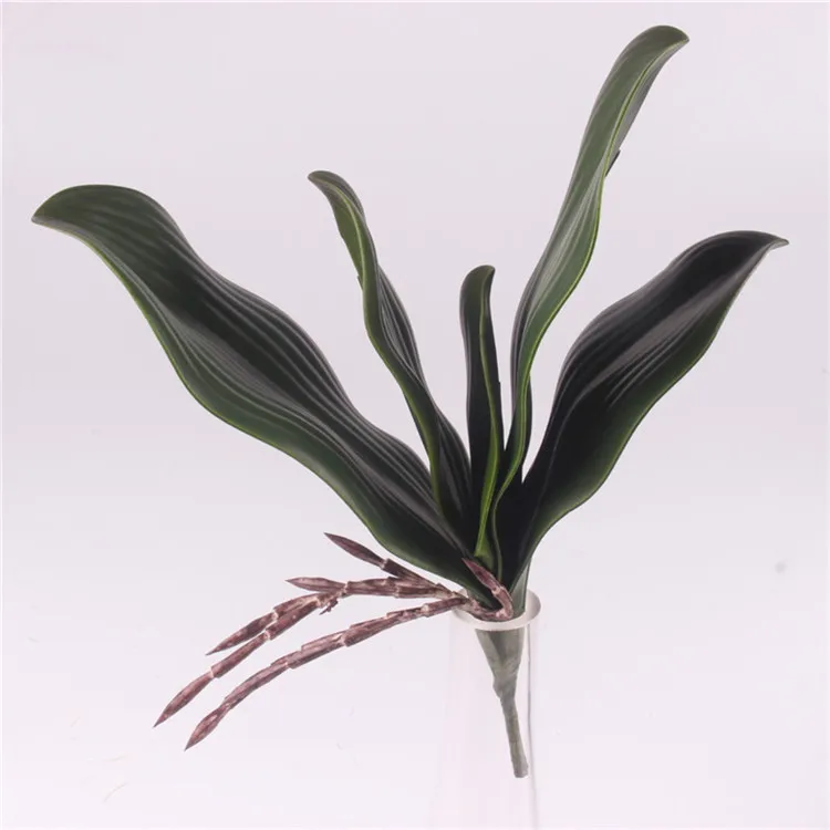 1 шт. Настоящий сенсорный Искусственный растительный лист phalaenopsis лист PU растение декоративный цветок материал вспомогательный лист домашний сад Рождественский Декор искусственные цветы тычинки цветов статуэтки