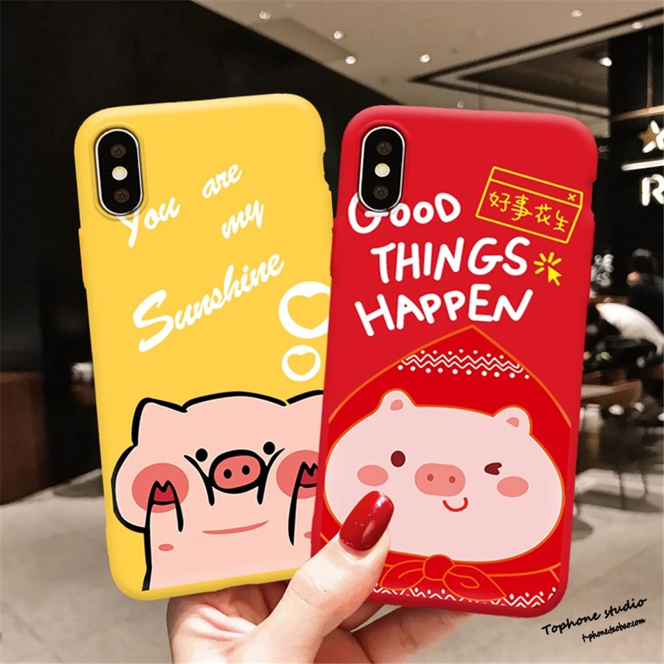 Забавный счастливый мультяшный чехол для iPhone Xs Max Xr X 10 оригинальный дизайн мягкий
