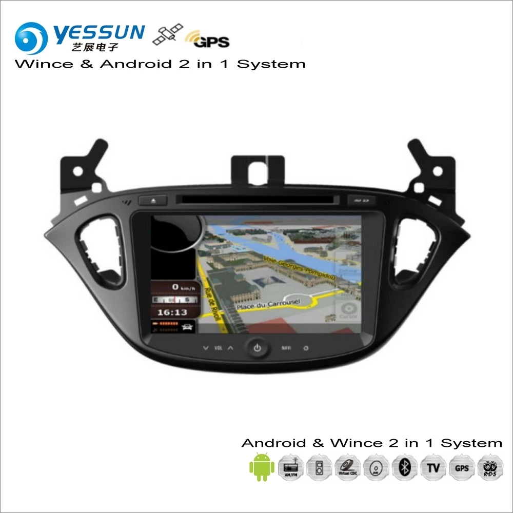 YESSUN для Opel Corsa E~ автомобильное мультимедиа андроид радио CD dvd-плеер gps-навигатор Аудио Видео Стерео S160 система