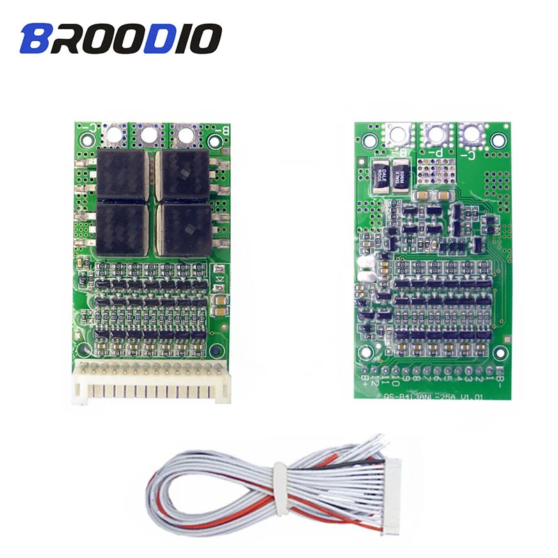 BMS 6S 7S 8S 9S 10S 11S 12S 13S 3,6 V 25A Регулируемый BMS литий-ионный 18650 защита от аккумулятора балансировочная плата эквалайзера