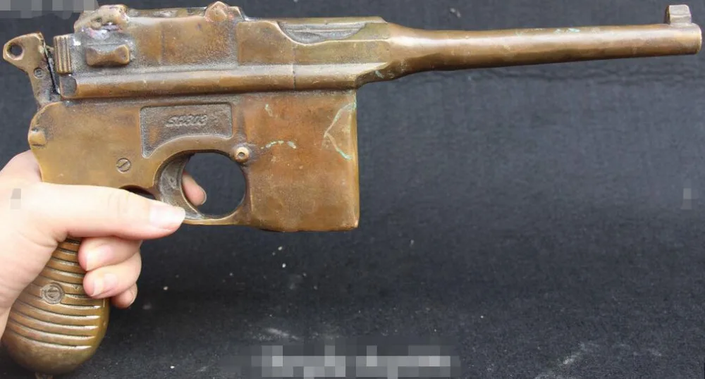 12 &quotКитайская народная Античная бронзовая имитация игрушечного пистолета