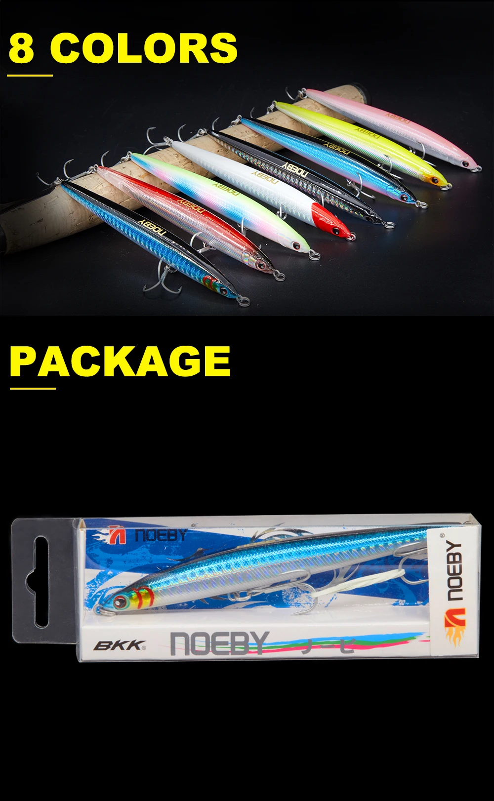 NOEBY NBL9126 карандаш Тонущая приманка stickbait Блюз код тонкий C длинный литье Рыбная приманка вобблер 125 мм/21,5 г для морского окуня