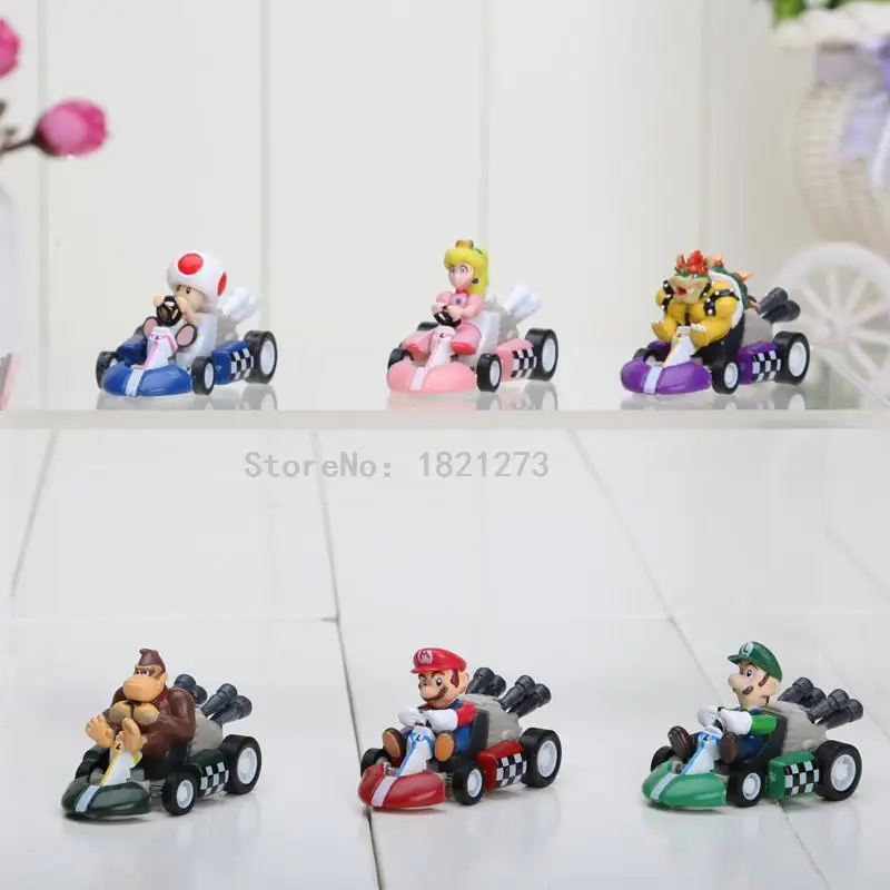 """Супер марио""" Bros Kart тянуть обратно цифры 6 шт./компл. Kart Вытяните назад цифры super mario Kart рисунок