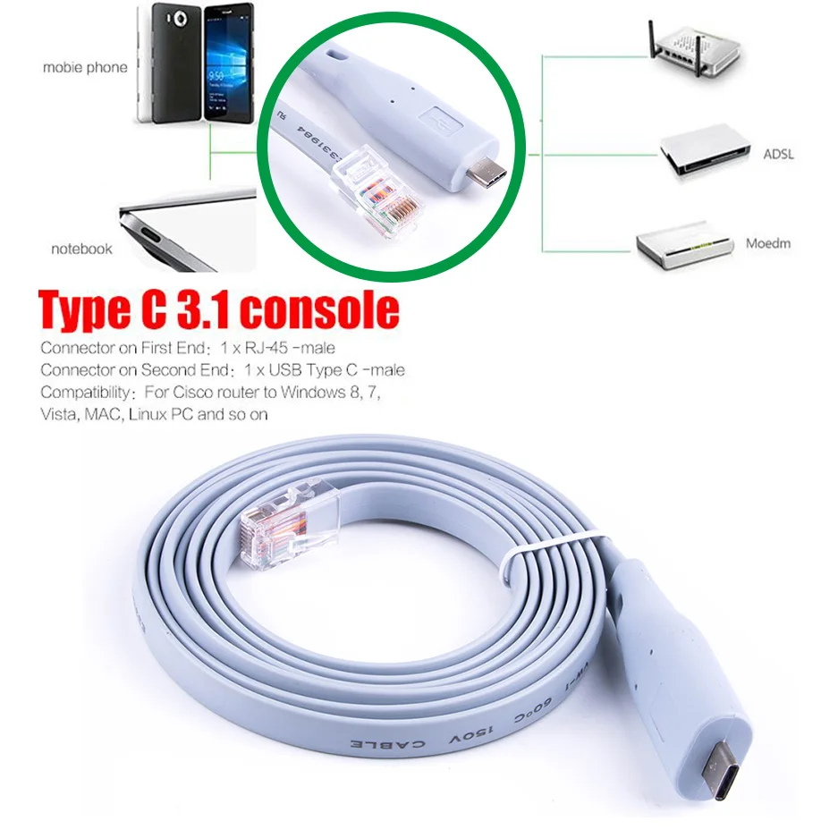 Сетевые роутеры нового типа 6 футов USB 3 1 RJ45 Rs232 последовательный консольный