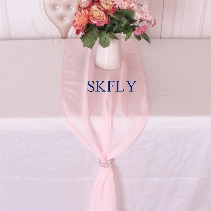 light pink RU015K уникальный необычный Высококачественный Свадебный фиолетовый серый белый Тиффани голубой детский розовый пыльная роза мягкая прозрачная вуаль настольная дорожка - Цвет: light pink