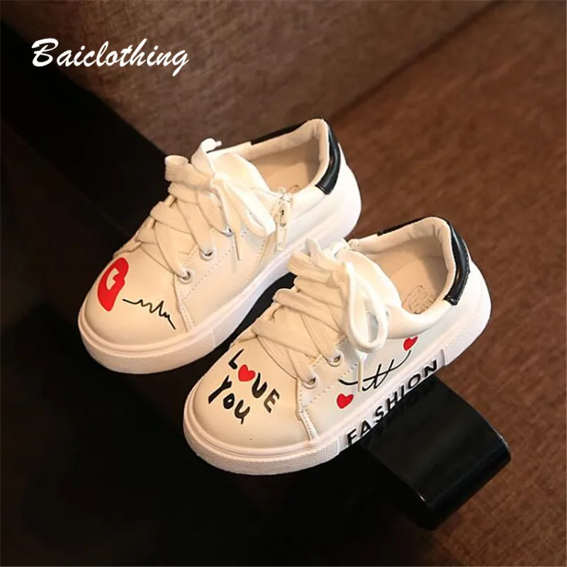 Весенне-Осенняя детская обувь 2020 Кроссовки для отдыха с рисунком граффити