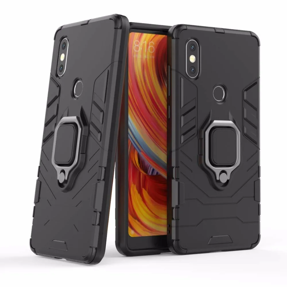 for Xiaomi Mi Mix 2s Case Shockproof Armor Protective Magnetic Holder Phone Cover 2 Bracket |