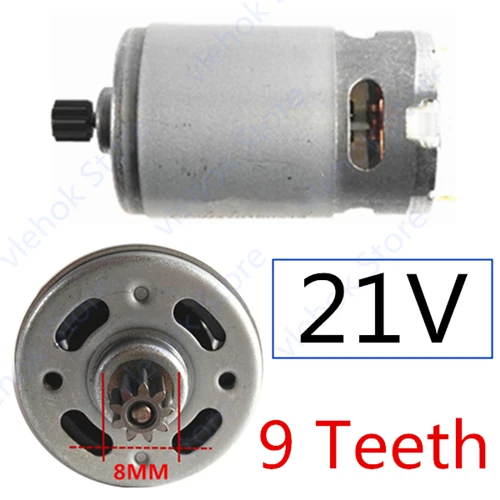 9Teeth 21V 8MM 9 т 11 зубов 13 зубов 14 зубов 15 зубов RS550 10,8 в 12 В 14,4 в 18 в для BOSCH DeWALT HITACHI MAKITA METABO Milwaukee Hilti Ryobi мотор - Цвет: 9Teeth 21V 8MM