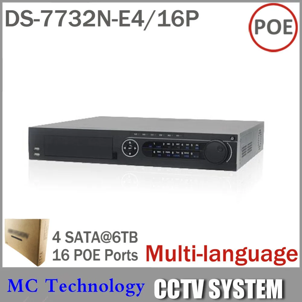 Hik 32CH NVR ds 7732n e4/16 P сети видео Регистраторы с 16 POE 4 sata Интерфейс для IP Камера CCTV