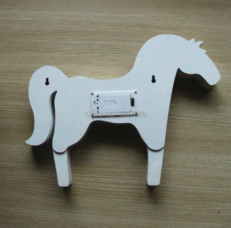 

White wooden LED horse Marquee Sign lavender pony night light children's nursery Deration