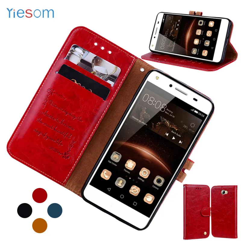 Кожаный флип кошелек YIESOM для Huawei Y5 II Y 5 2 CUN U29 L21 L01 / Y6 Compact Honor 5A LYO чехол телефона|case