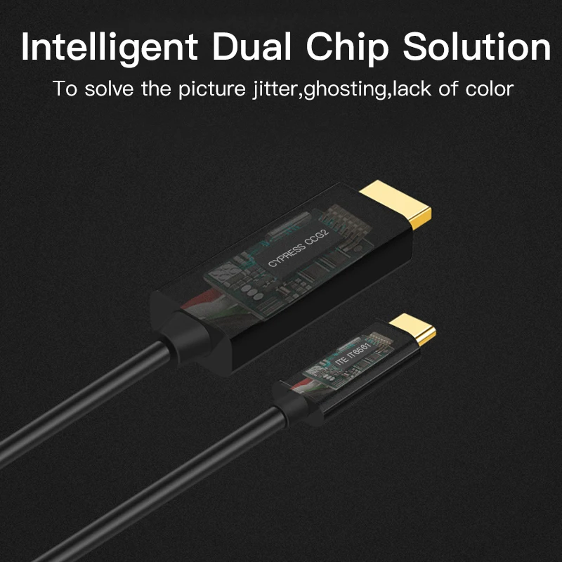 Кабель переходник Vention с Type C на HDMI кабель переключатель обоих концов концах для