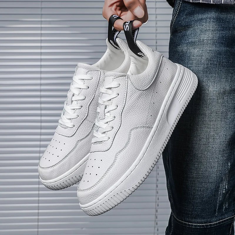 Hot Sale Casual Sneakers Men Skateboarding Shoes Black&ampWhite Lace-Up Breathable Hard-Wearing Flat Fashion Trainers Mocasines | Обувь