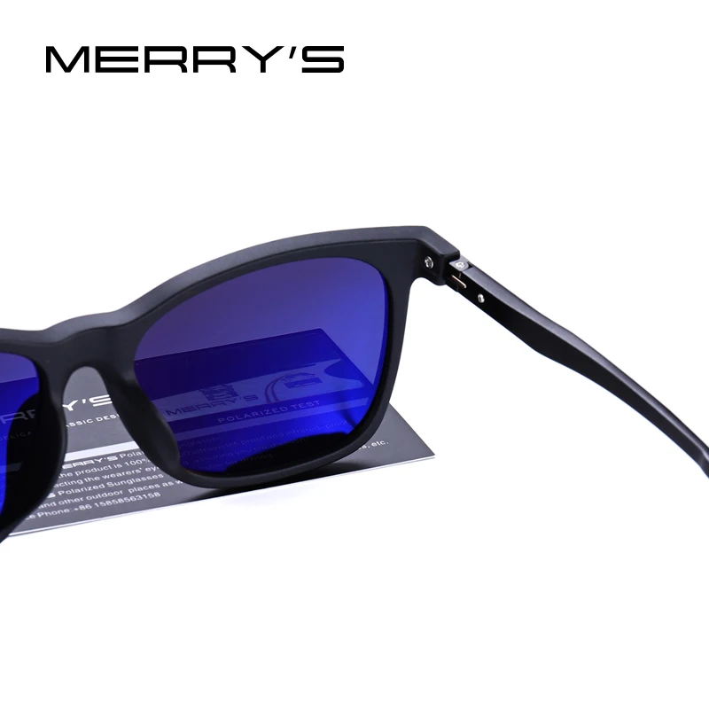 Мужские квадратные поляризационные солнцезащитные очки MERRY'S DESIGN авиационные