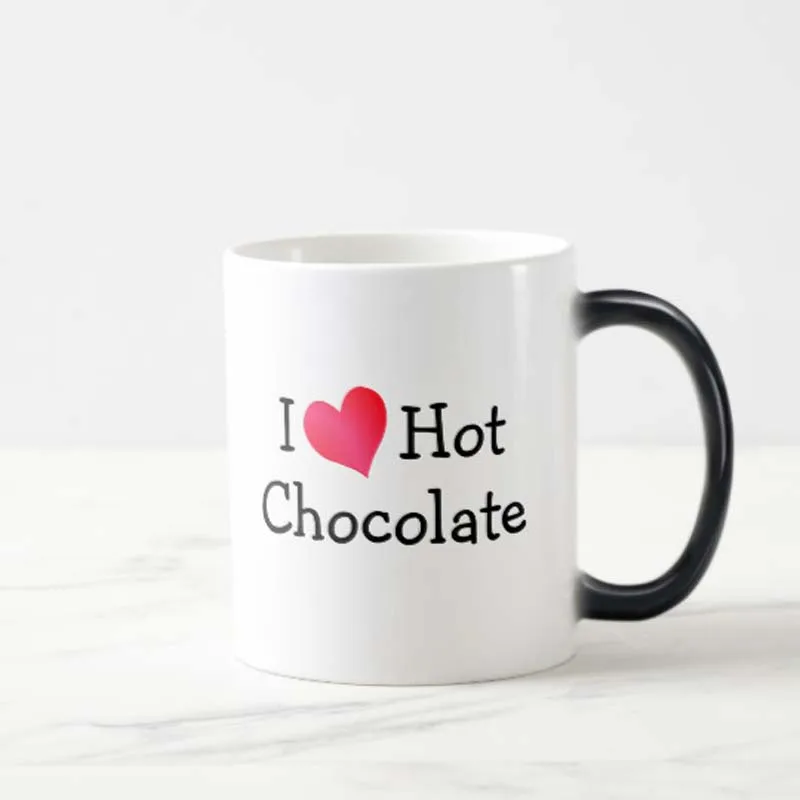Забавная керамическая кружка для чая с надписью I Love Hot Chocolate Magic Morphing|Кружки| |