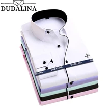 Dudalina Camisa мужские рубашки с длинным рукавом, мужская рубашка, брендовая одежда, повседневная Облегающая рубашка, мужская рубашка в полоску