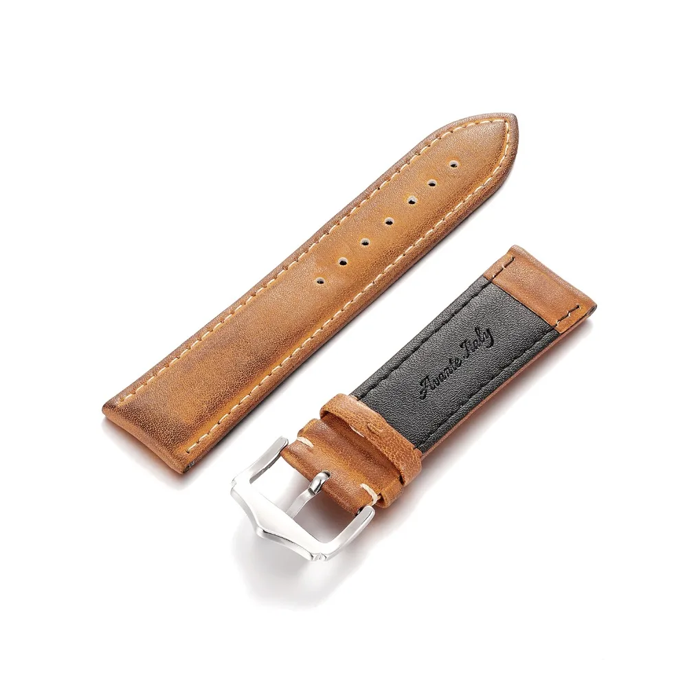 KZfashion Watch Band Watchband Leather Strap 18mm 20mm 22mm 24mm Watch Accessories Stainless Steel Men Woman High Quality