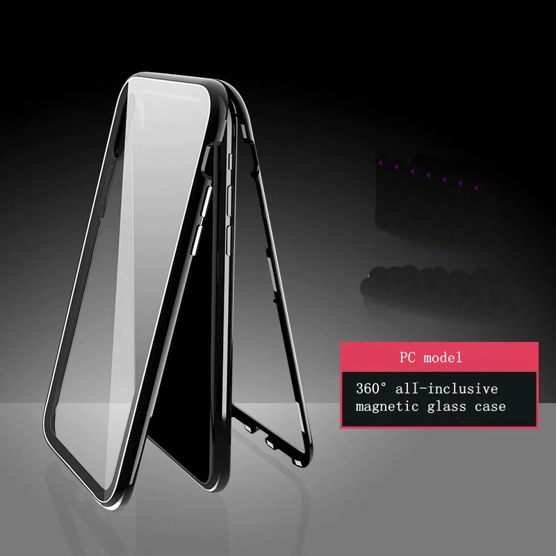 Роскошный Магнитный флип-чехол для телефона iPhone X XS MAX 7 8 Plus 11 Pro MAX PC Border прозрачная задняя крышка из закаленного стекла